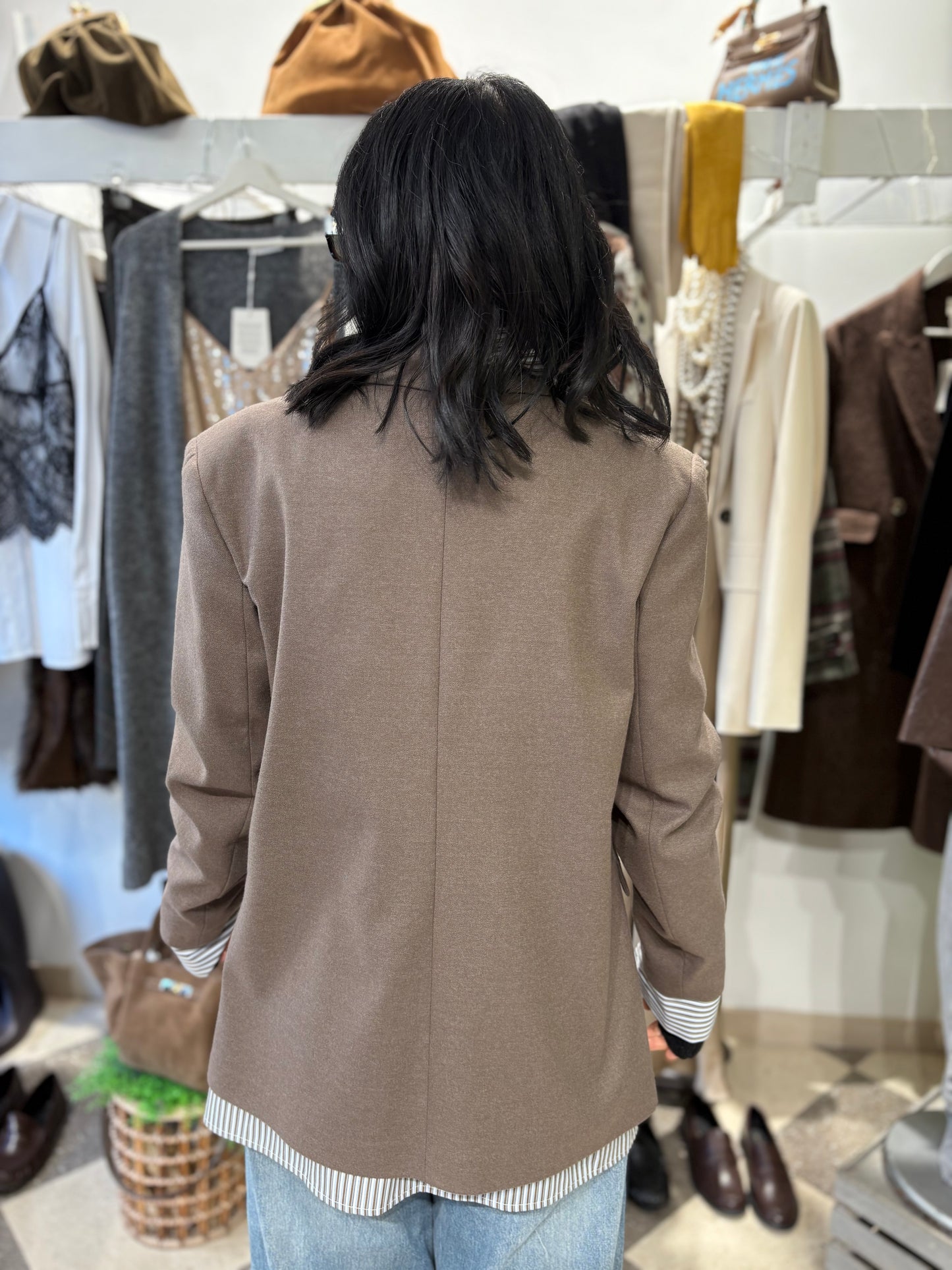 Motel blazer con dettagli a contrasto