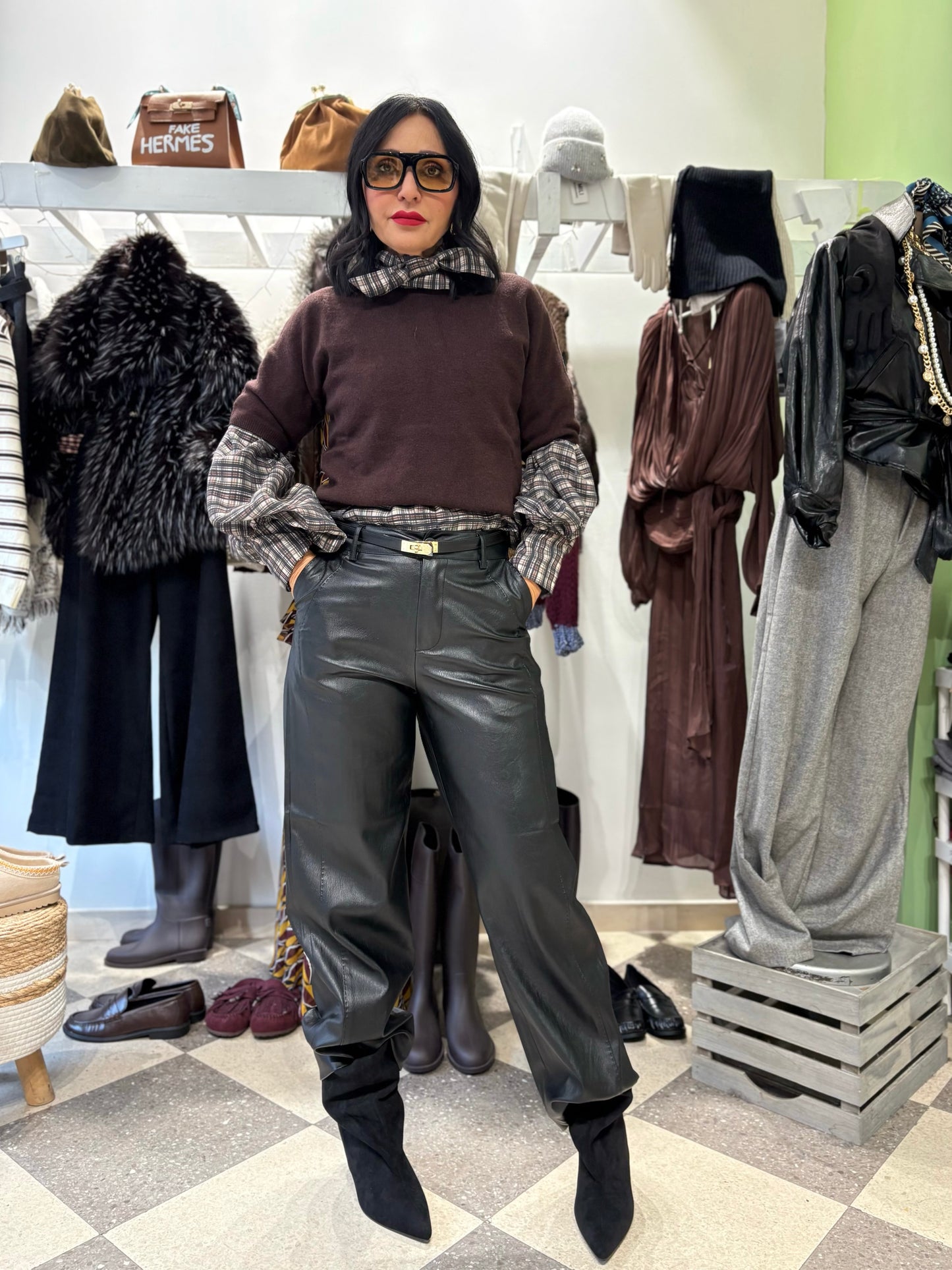 Maglia rasata light in misto cashmere