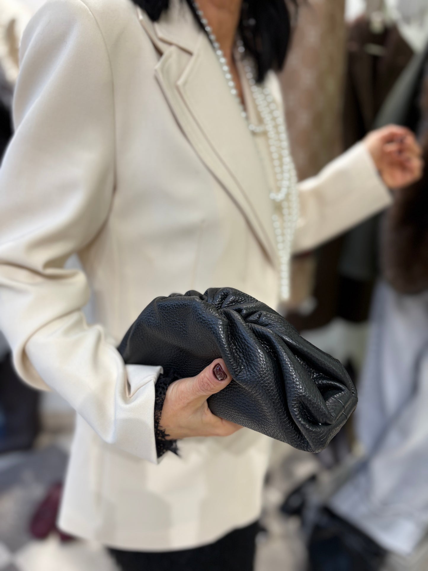 Mini pouch in vera pelle