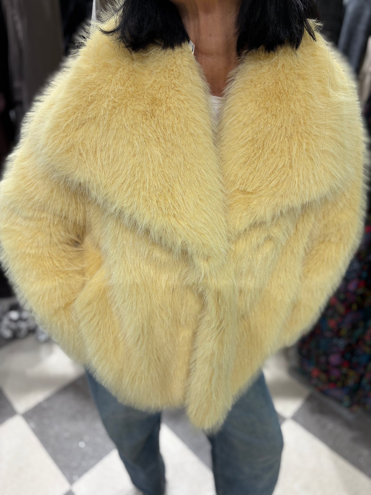 Eco pelliccia giallo lemon