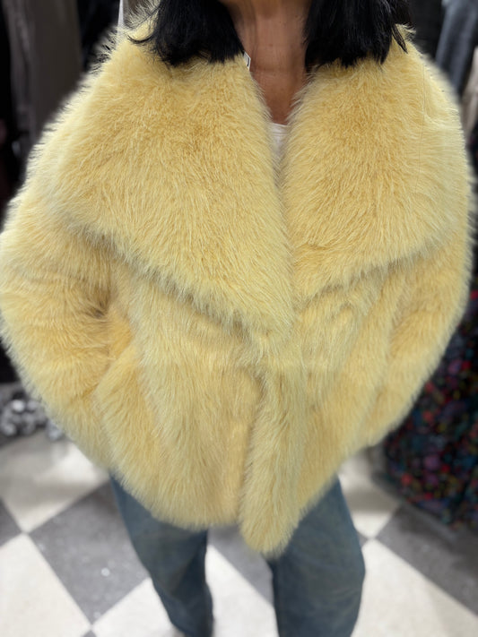 Eco pelliccia giallo lemon