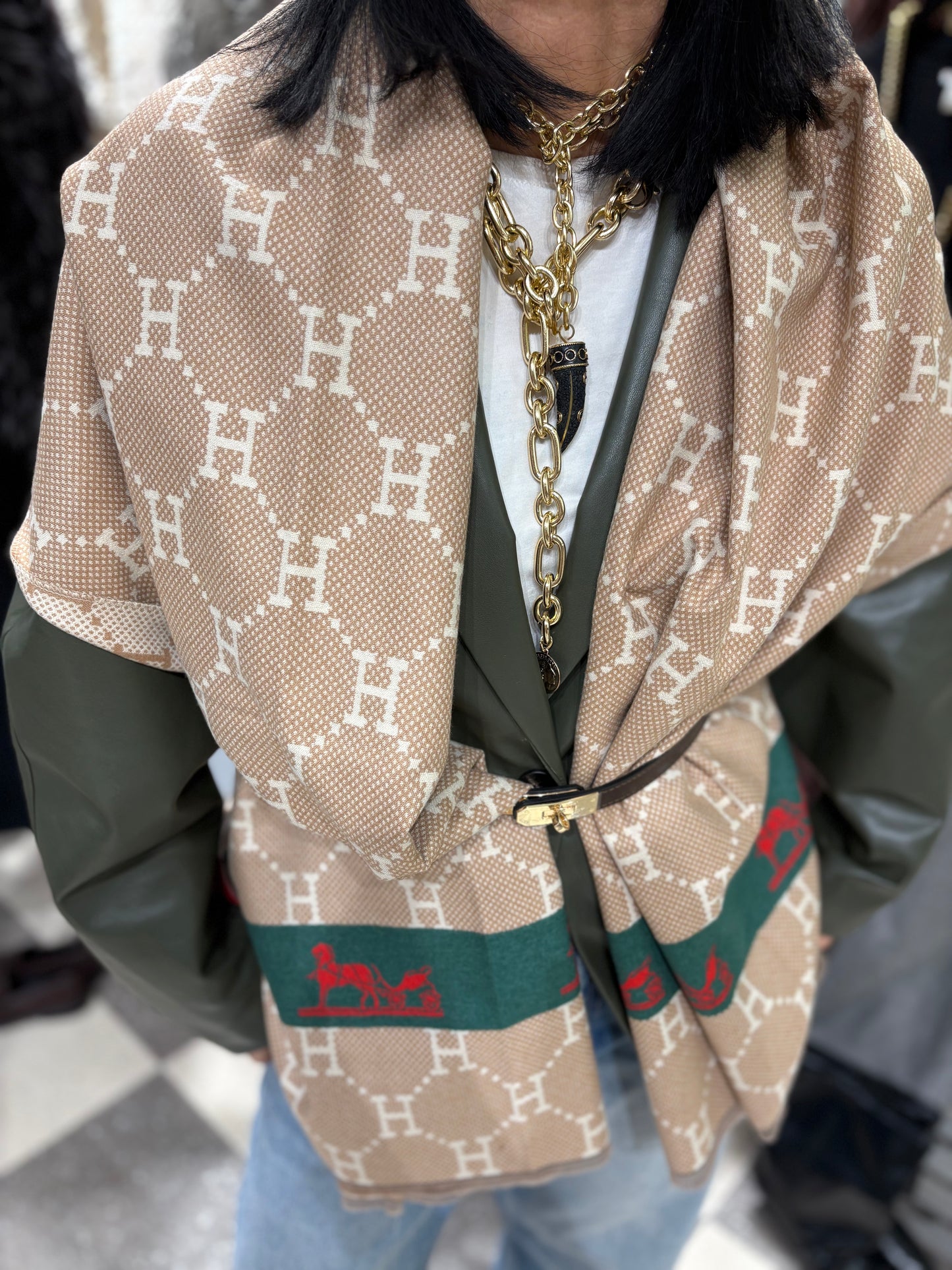 Stola small H dark green