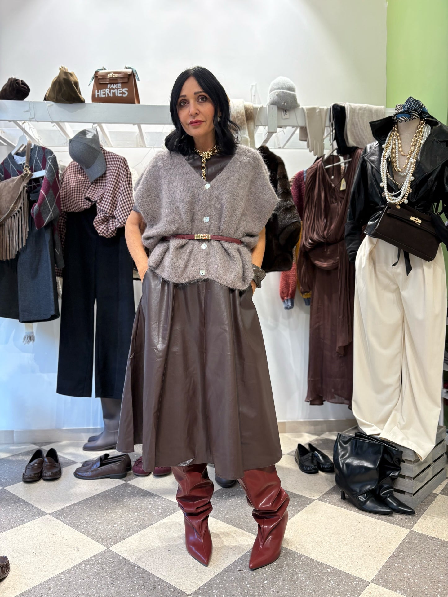 Gilet in misto kid mohair