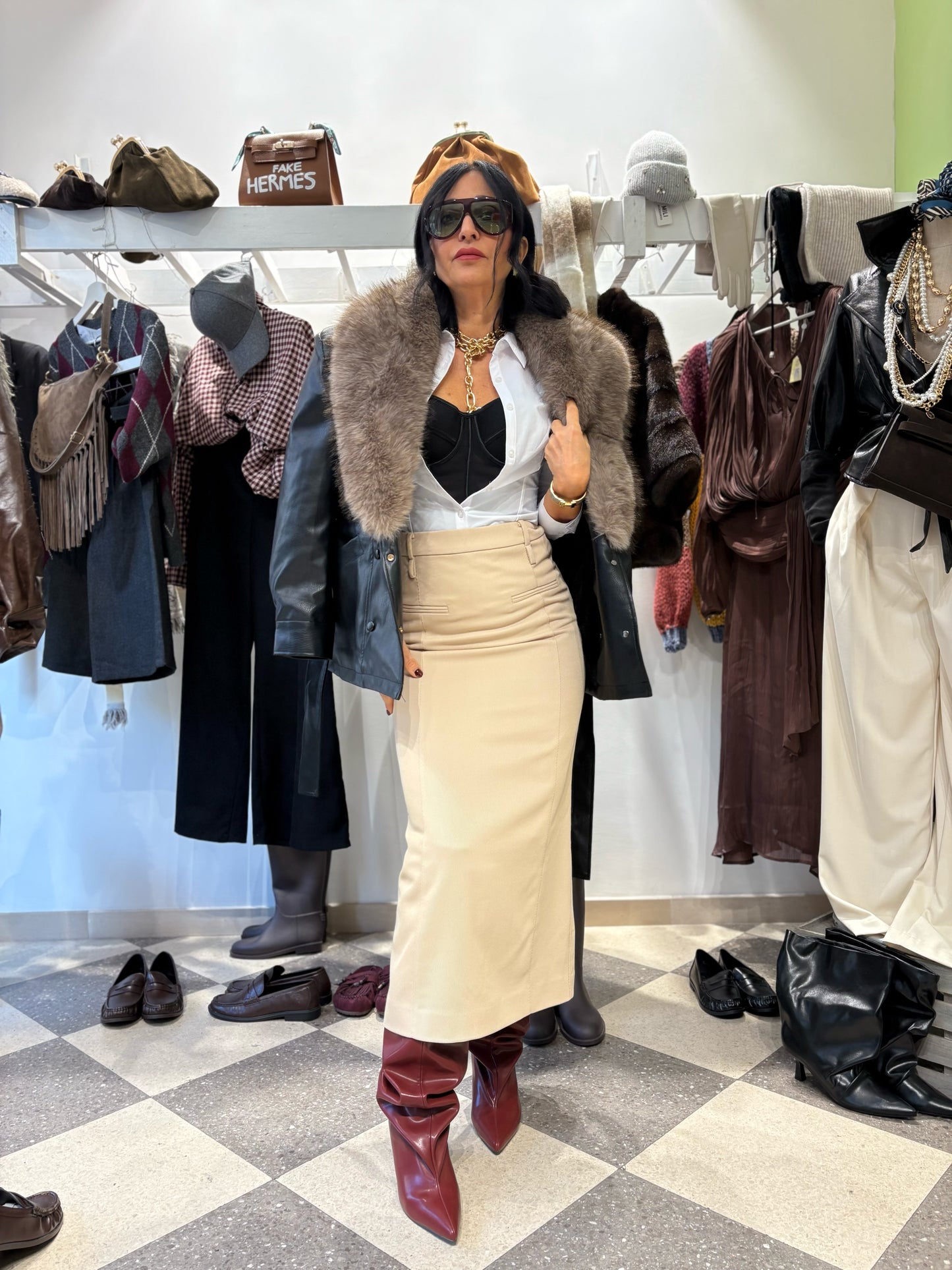 Gonna a matita sabbia