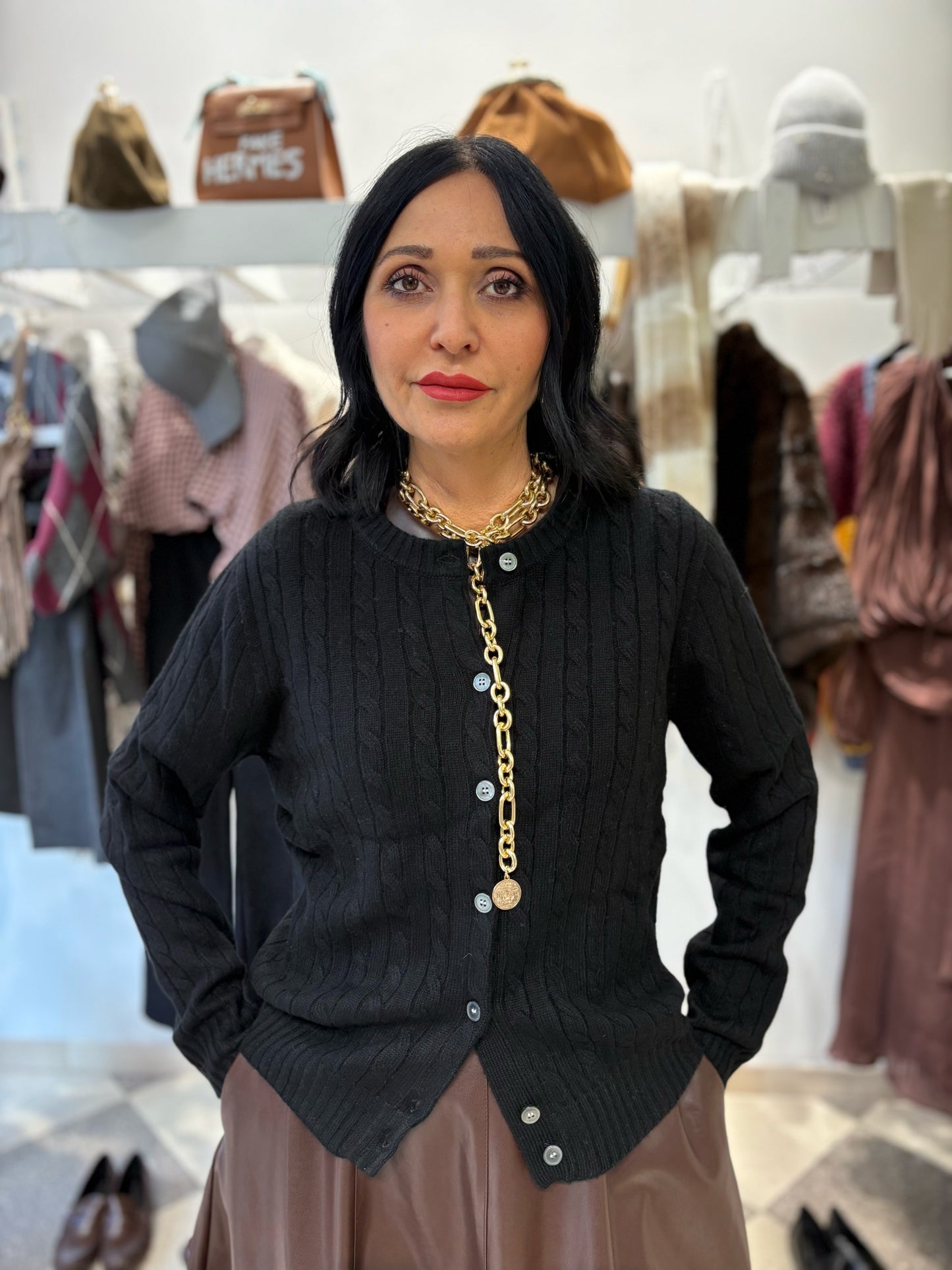 Cardigan in lana e cashmere