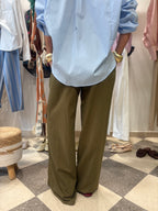 Pantalone scivolato verde kaki