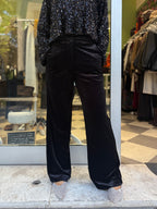 Pantalone in velluto nero