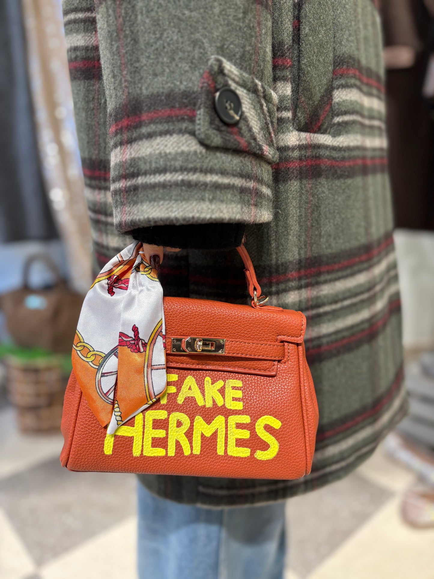 Mini borsa in ecopelle - Fake Hermes