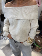 Motel maglione spalle scese