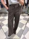 Pantalone palazzo check marrone