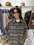 Motel cappotto a quadri effetto overshirt