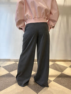 Pantalone palazzo gessato gamba over