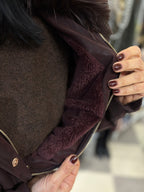 Bomber cropped con collo in eco fur