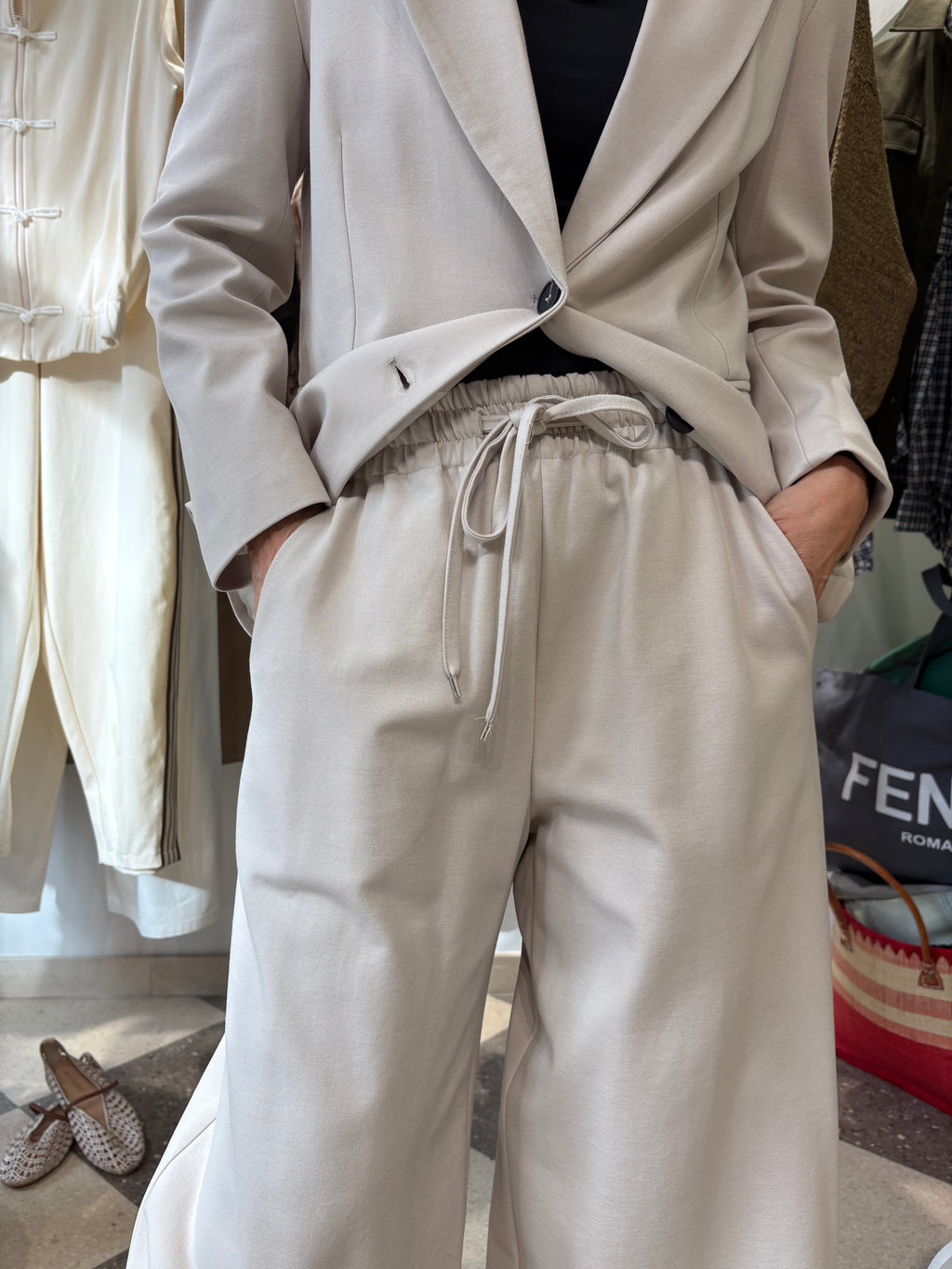 Motel | pantalone palazzo panna