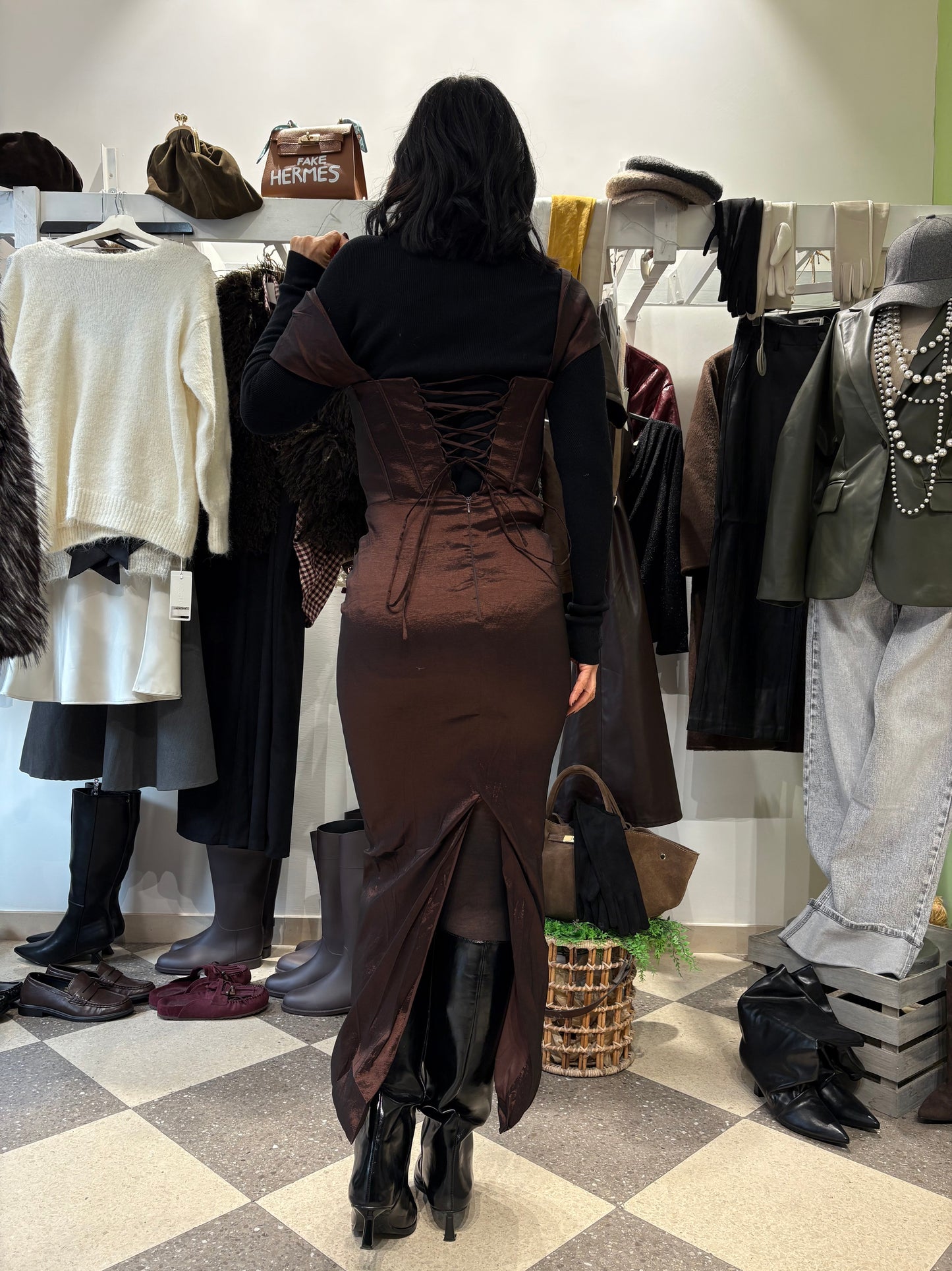 Abito corsetto cioccolato