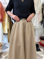 Gonna lunga foderata con elastico in vita