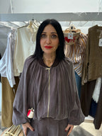 Motel | giacca leggera con zip frontale