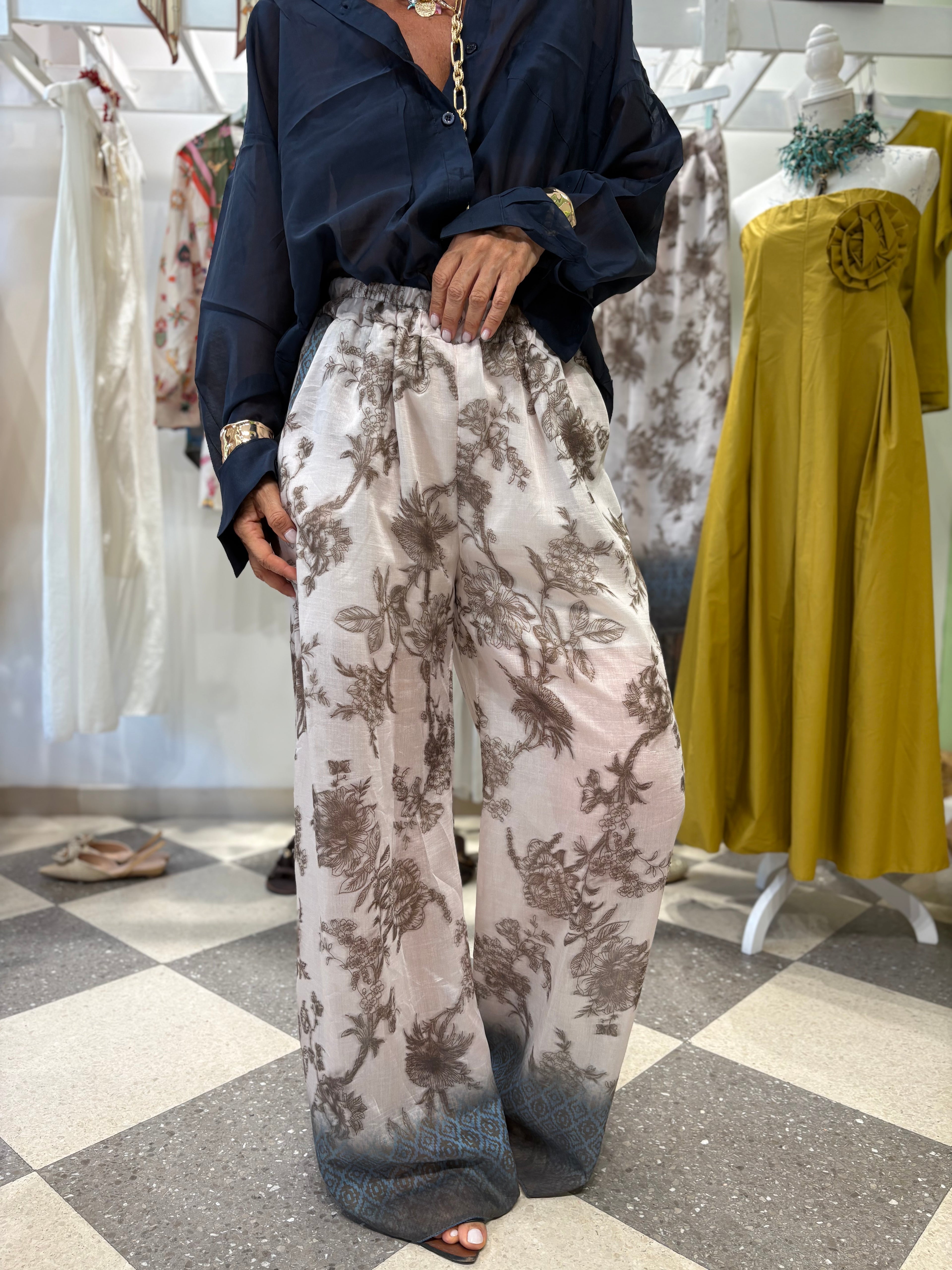 Pantalone palazzo stampa floreale