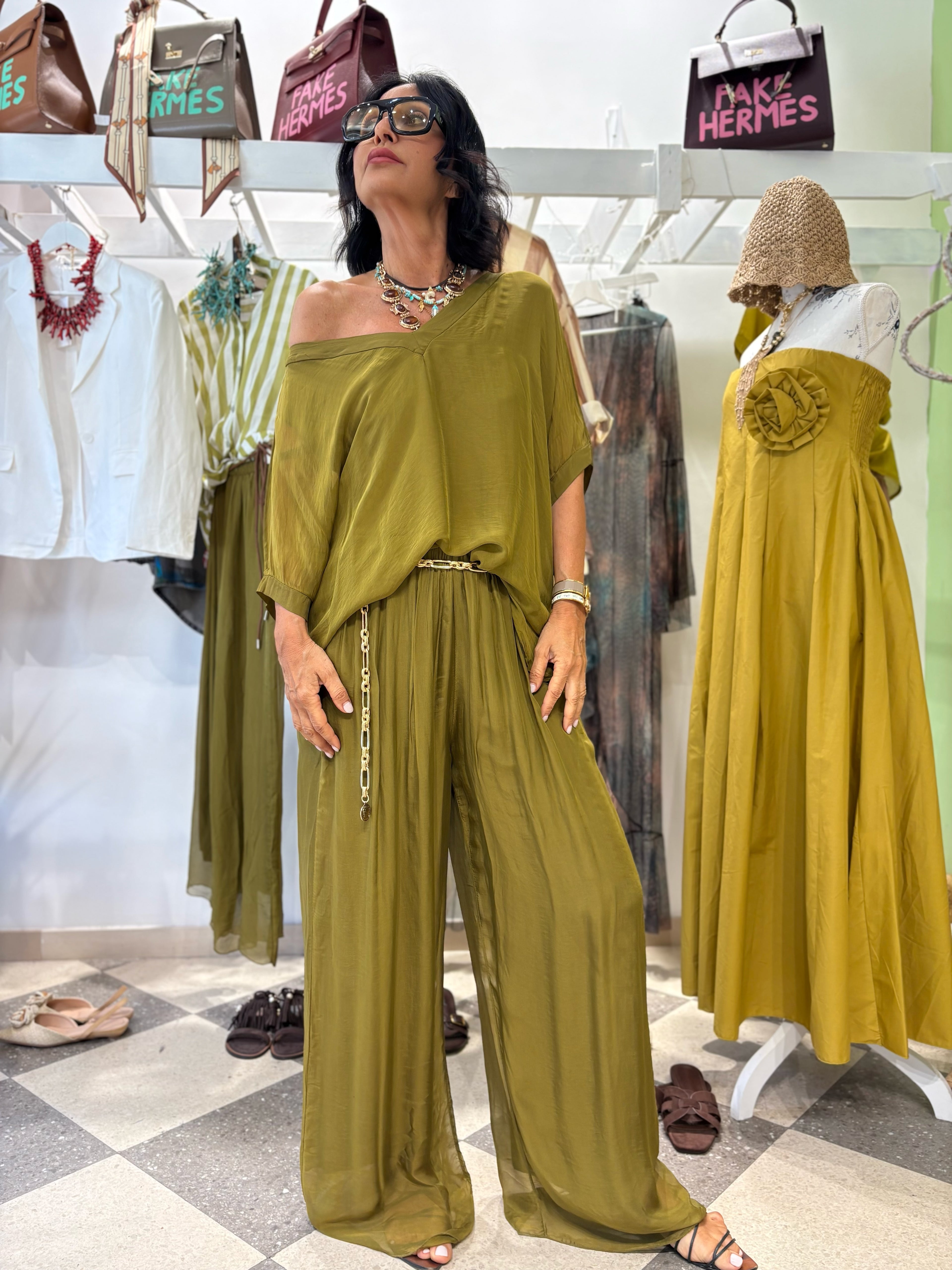 Coordinato blusa e pantalone palazzo