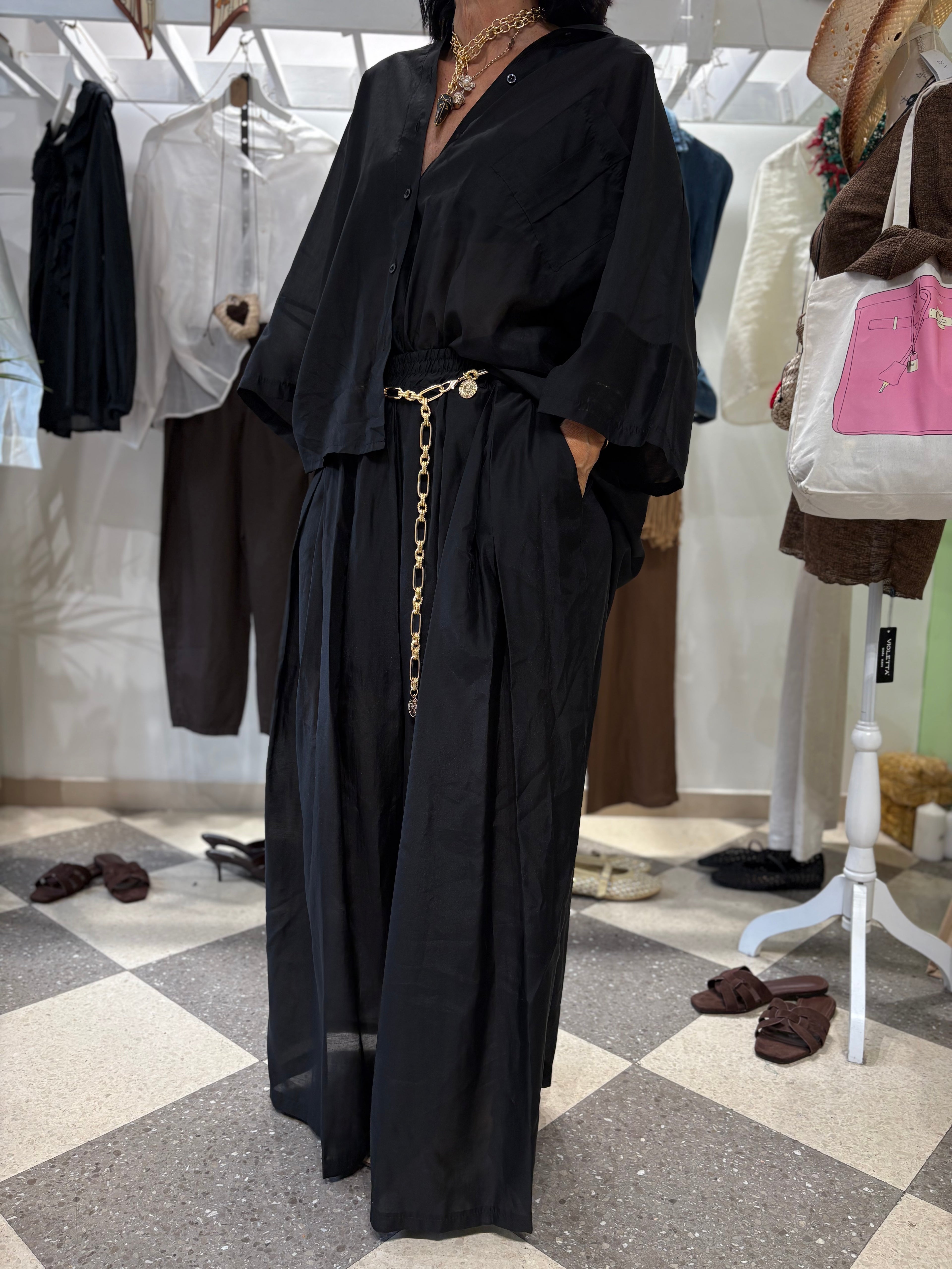 Coordinato Camicia Oversize & Pantalone Palazzo