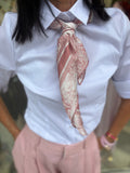 Foulard in viscosa stampa Toile de Jouy - rosa