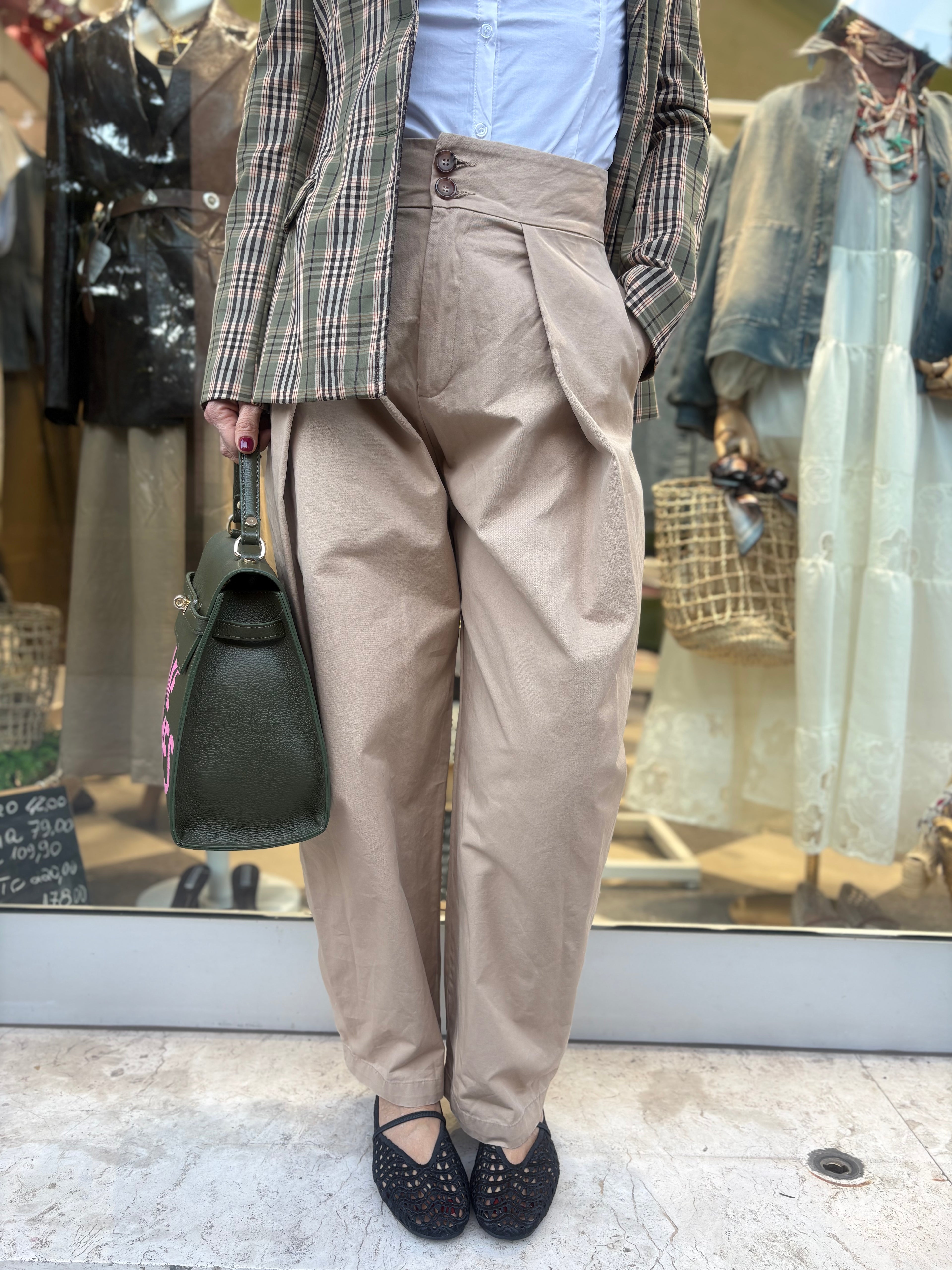 Pantalone balloon vita alta