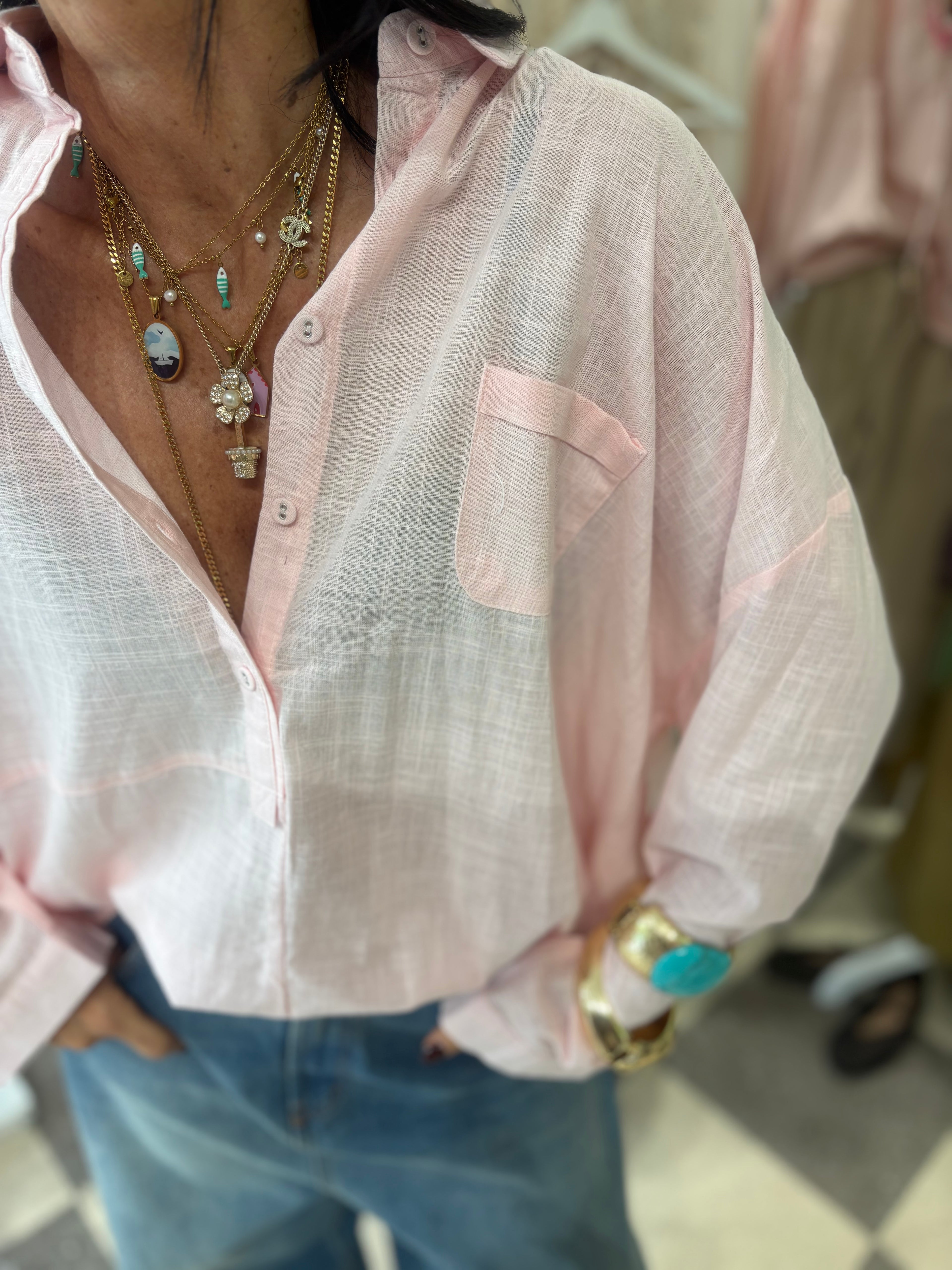 Camicia over in 100% cotone
