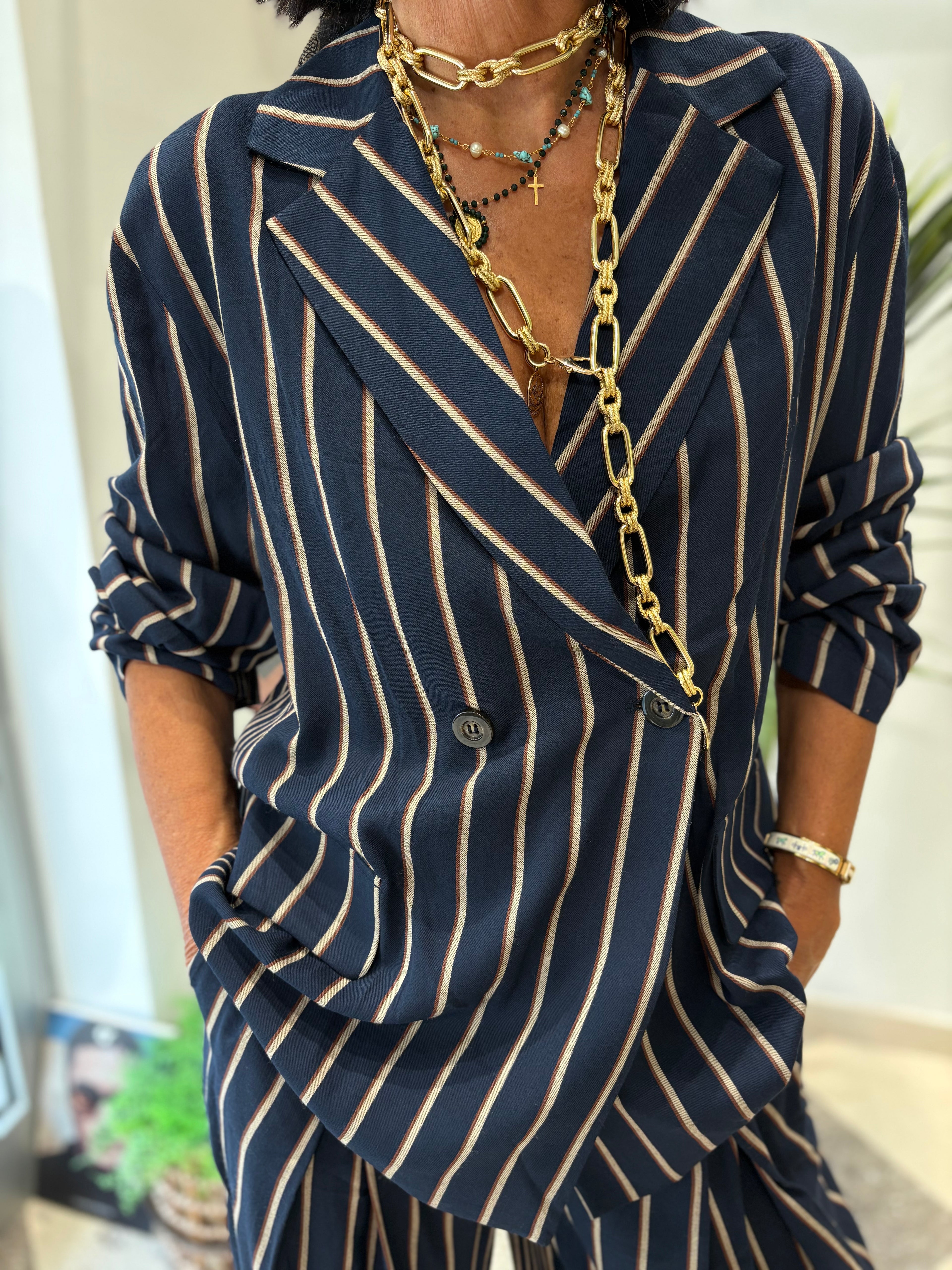 Camicia giacca gessata
