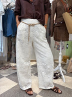 Pantalone barrel pizzo