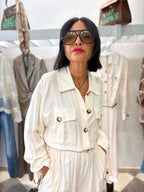 Jumpsuit cargo avorio