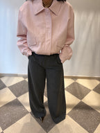 Pantalone palazzo gessato gamba over