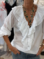Camicia romantic touches bianca