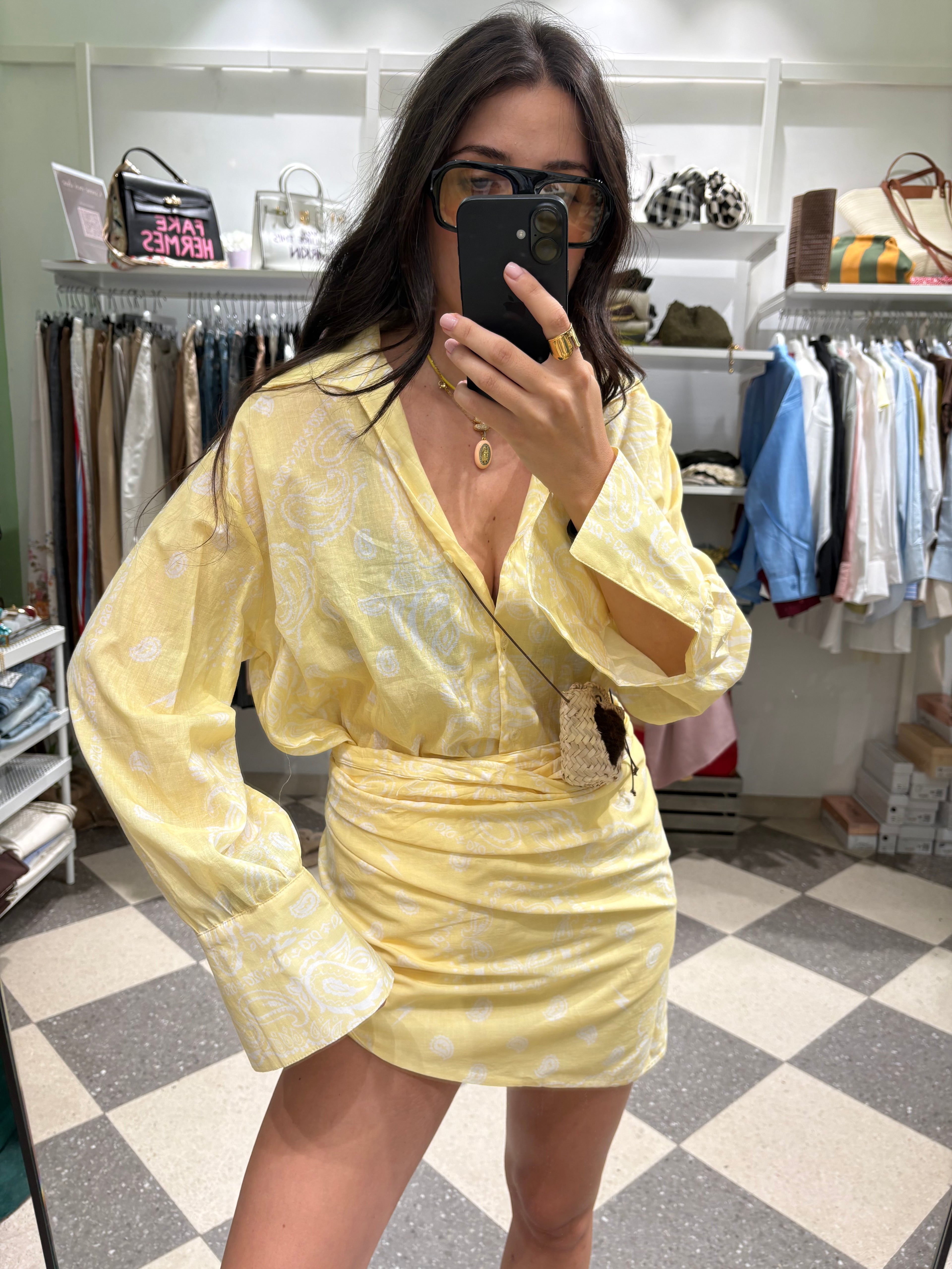 Coordinato stampa Paisley - giallo