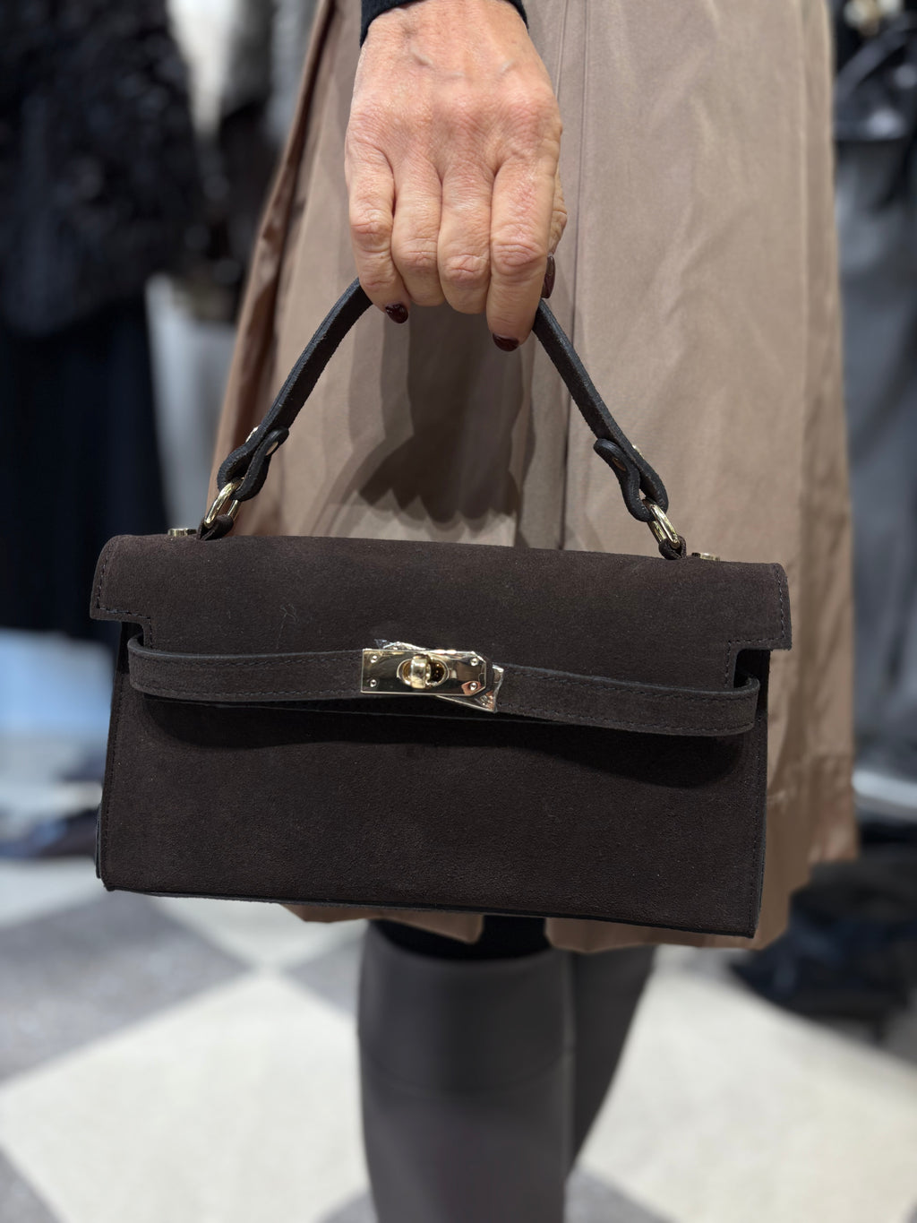 Baguette in camoscio cioccolato