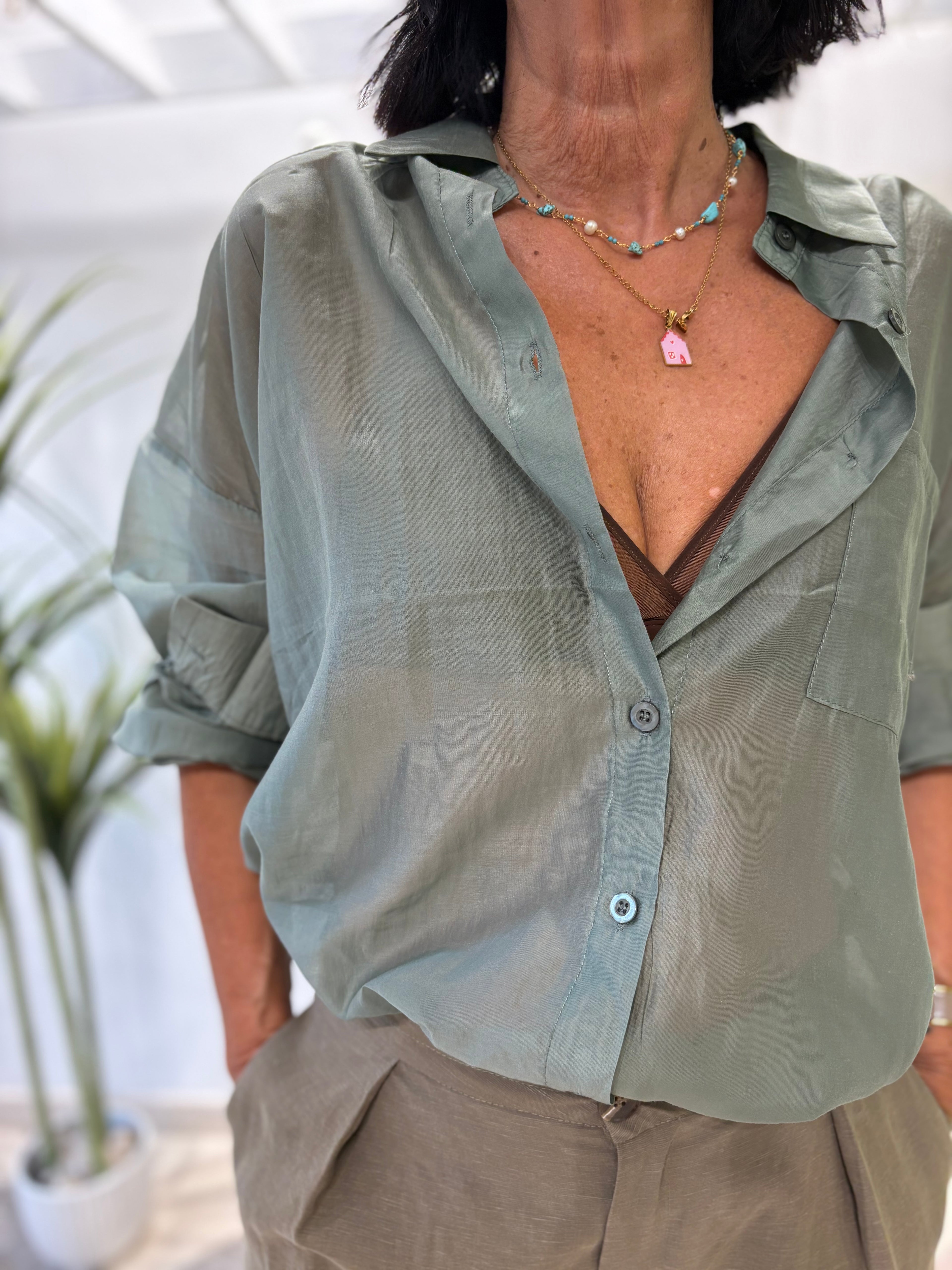 Camicia ultra light - salvia