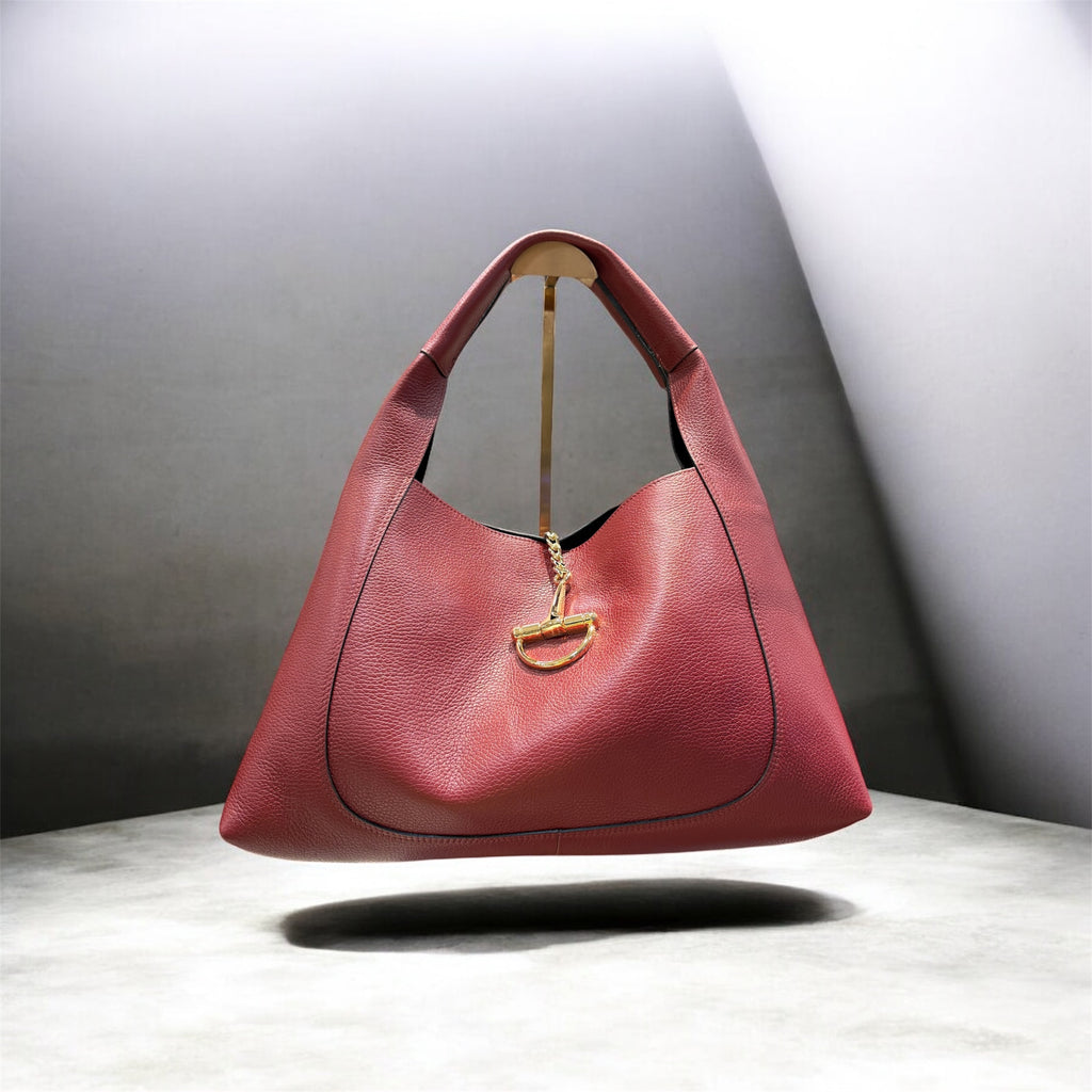 Maxi bag morsetto bordeaux