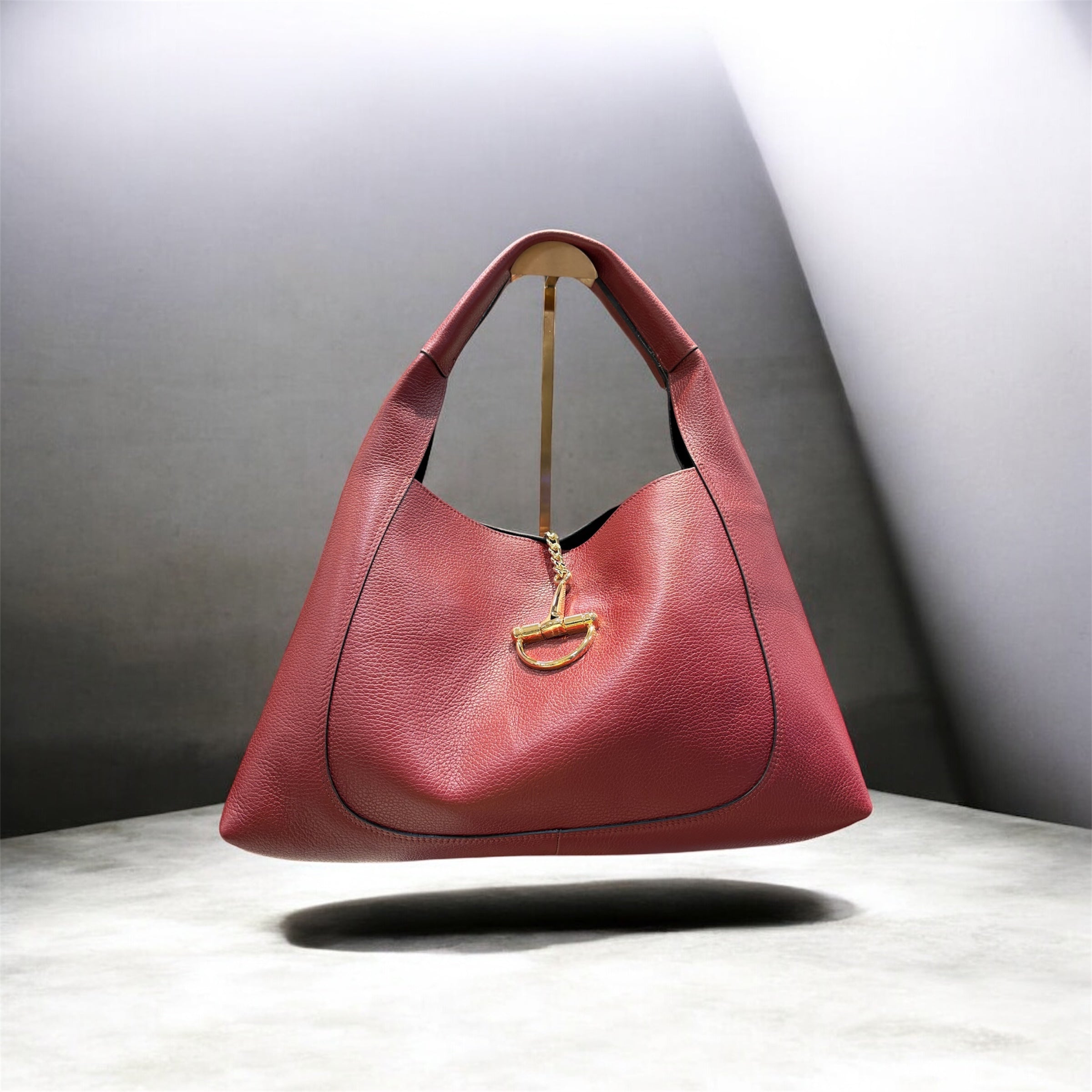 Maxi bag morsetto bordeaux