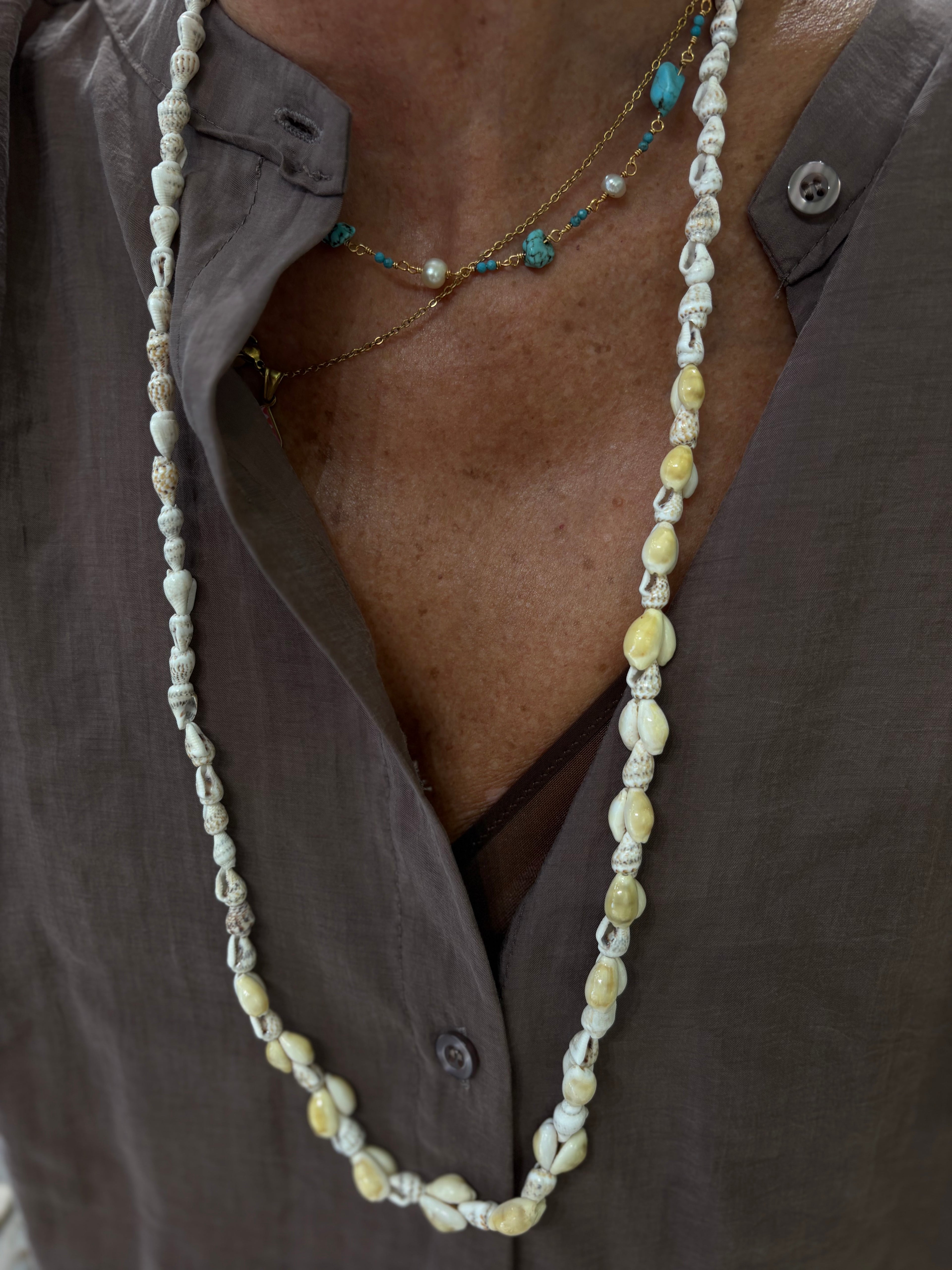 Collana lunga conchiglie mix