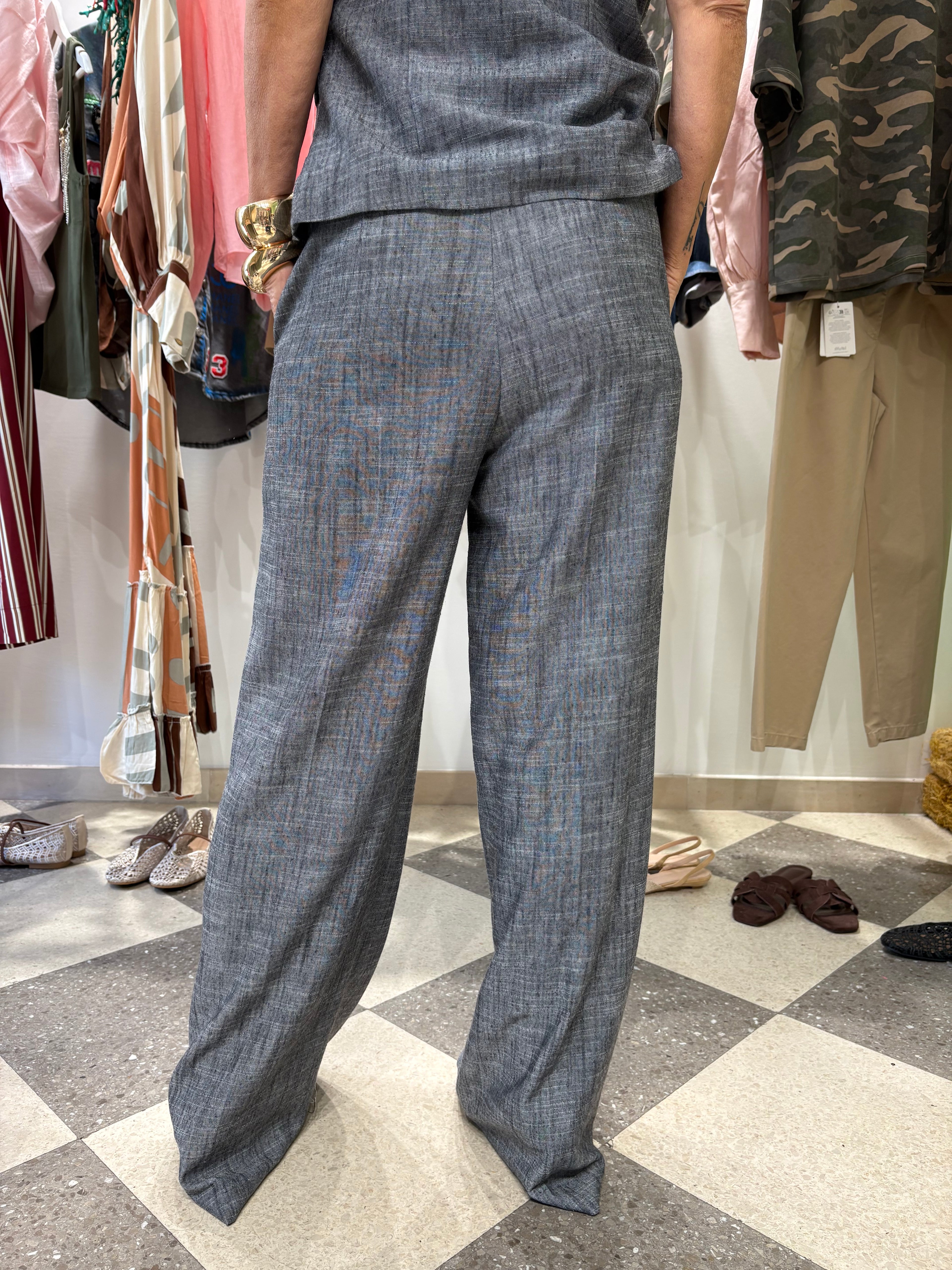 Pantaloni palazzo effetto denim