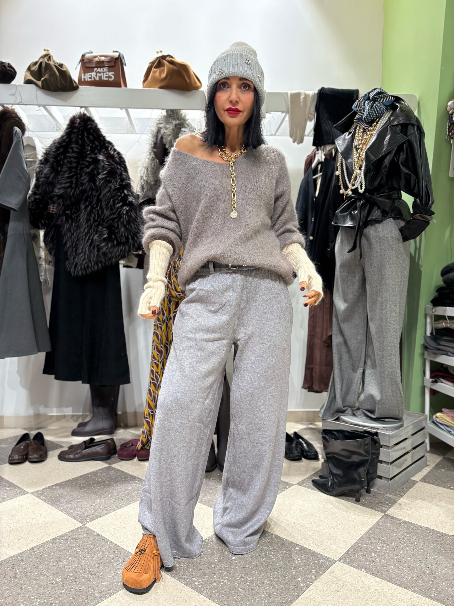 Pantalone Leisure grigio