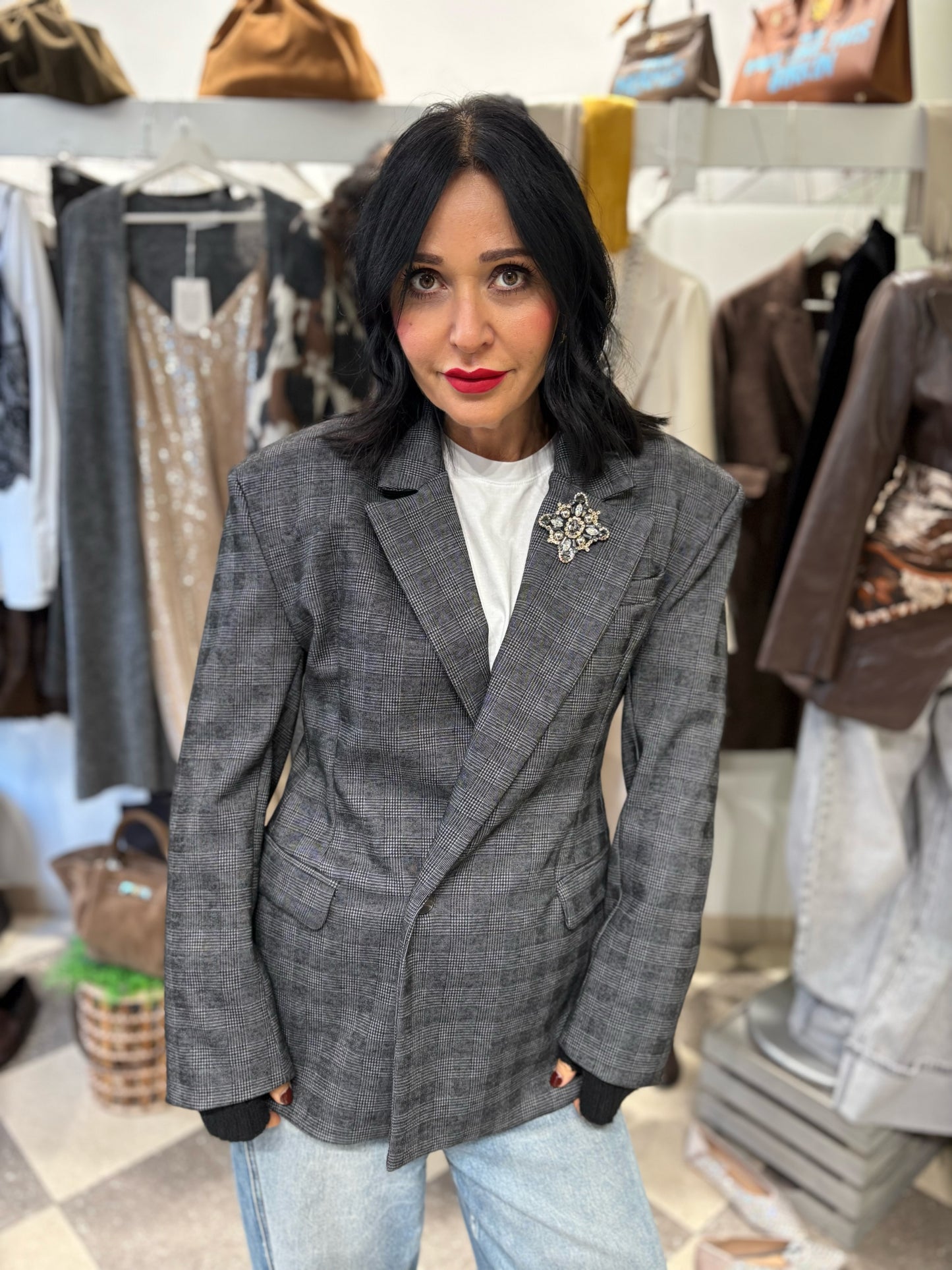 Motel giacca sartoriale a quadri