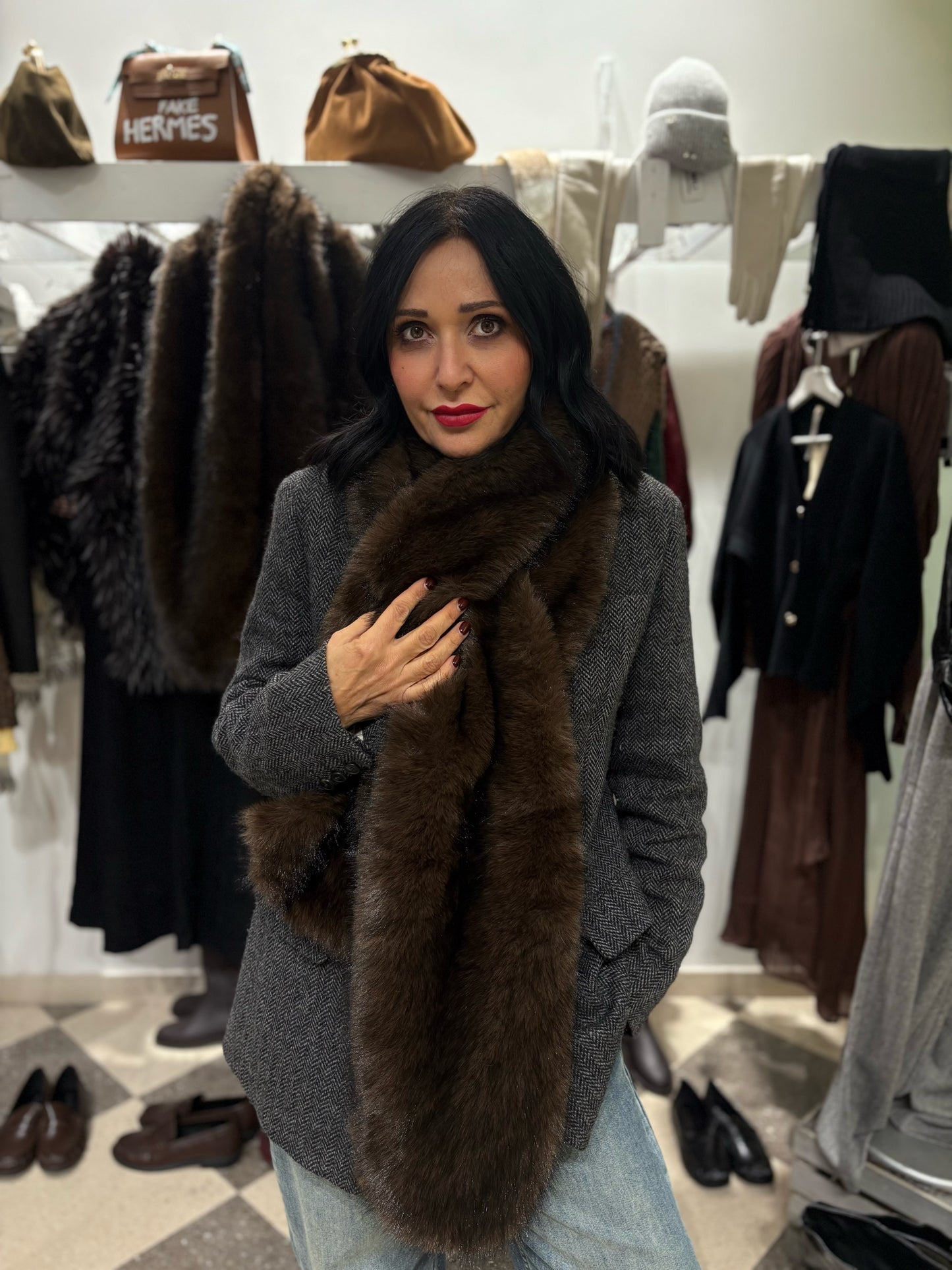 Collo in eco pelliccia