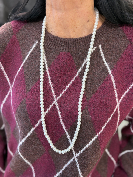 Collana filo perle white