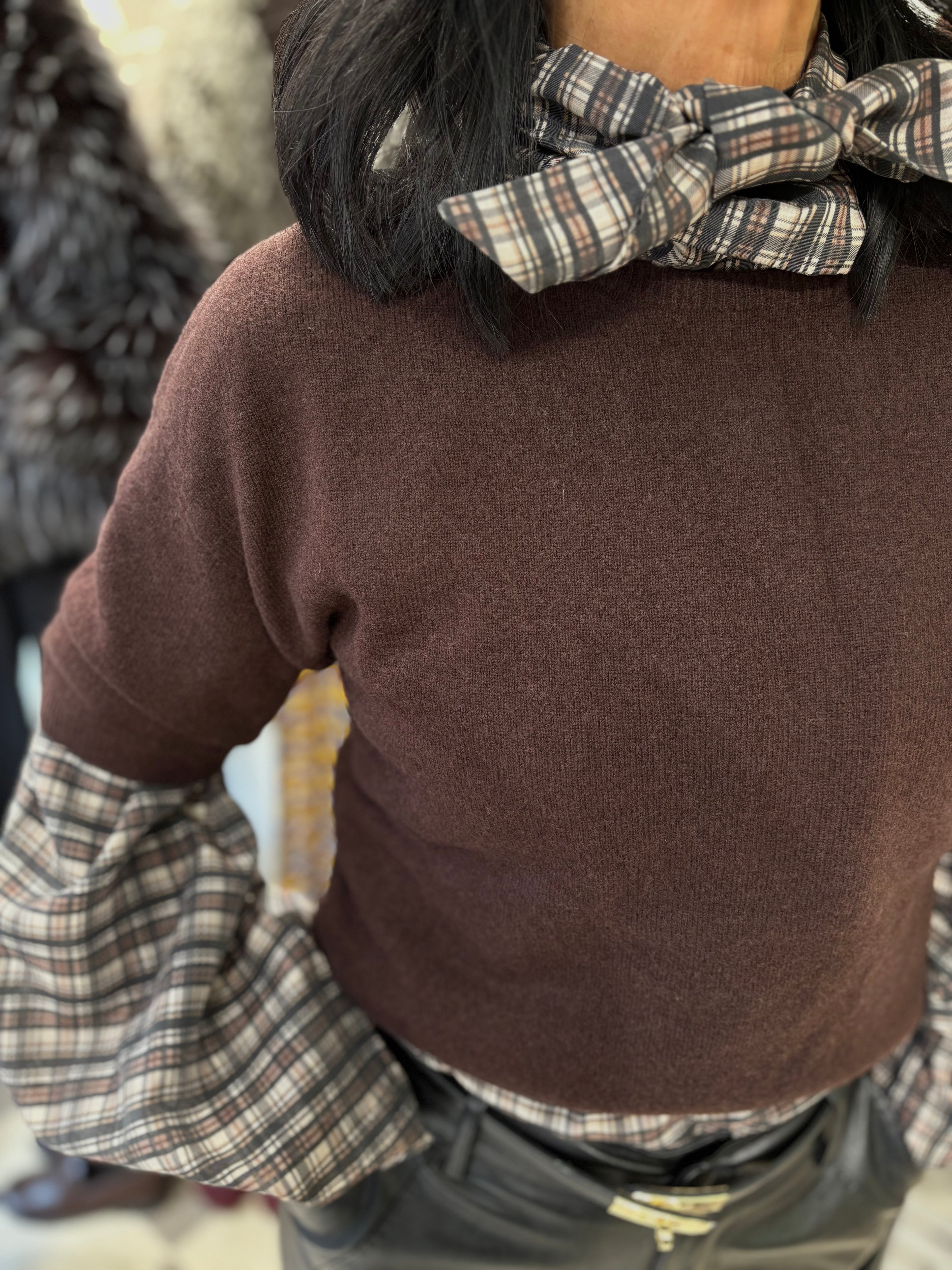 Maglia rasata light in misto cashmere