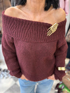 Motel maglione spalle scese