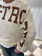 Motel felpa Saint Tropez con dettagli pizzo su spalle e maniche