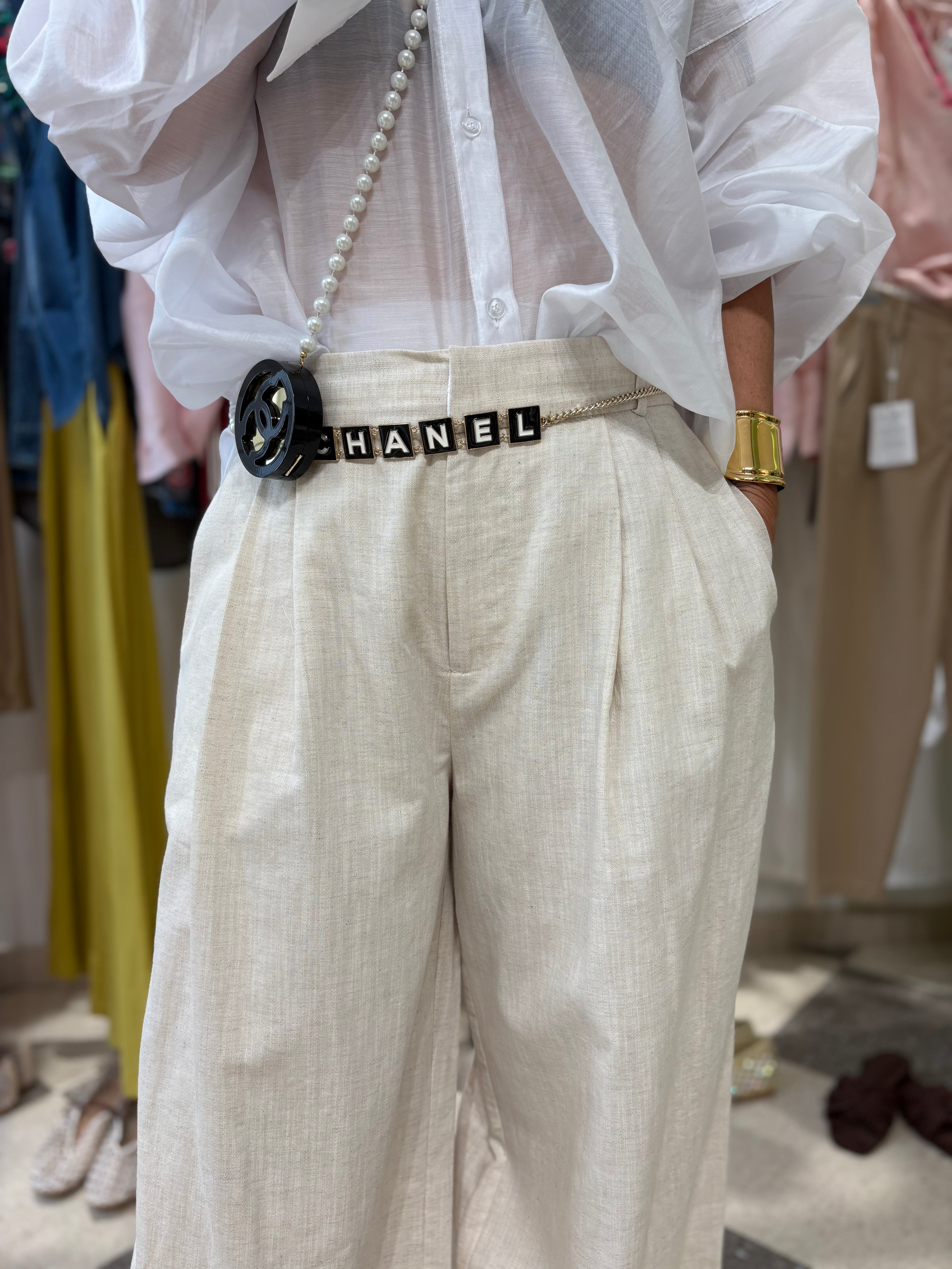 Pantalone ampio avorio