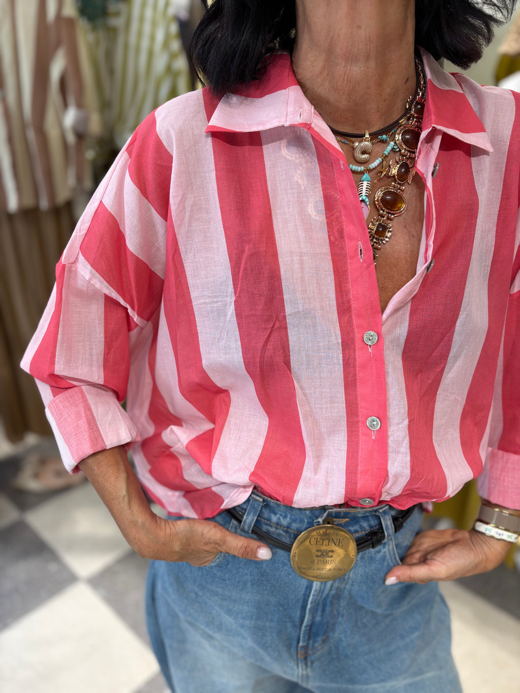 Camicia a righe over
