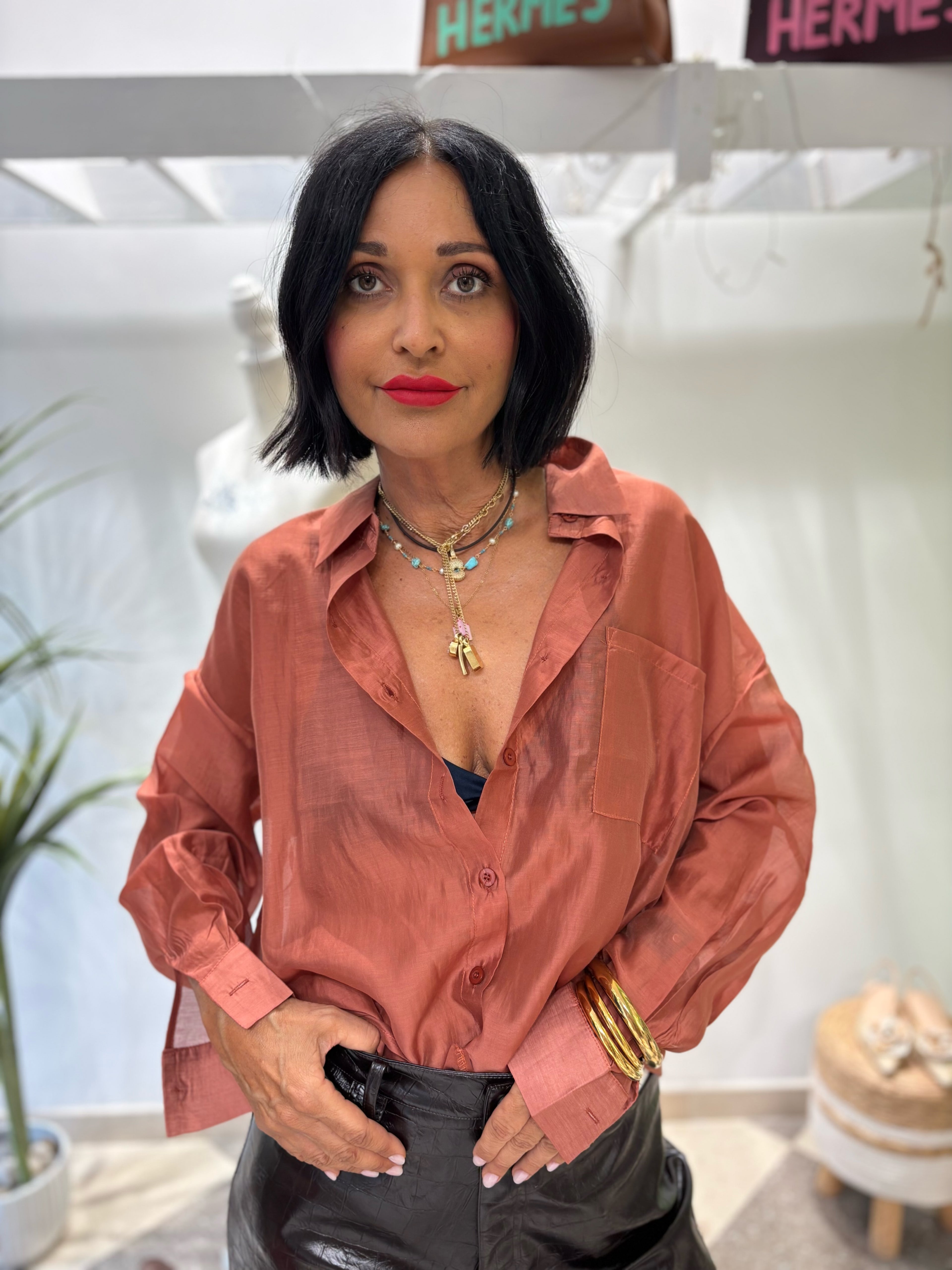 Camicia ultra light - zucca