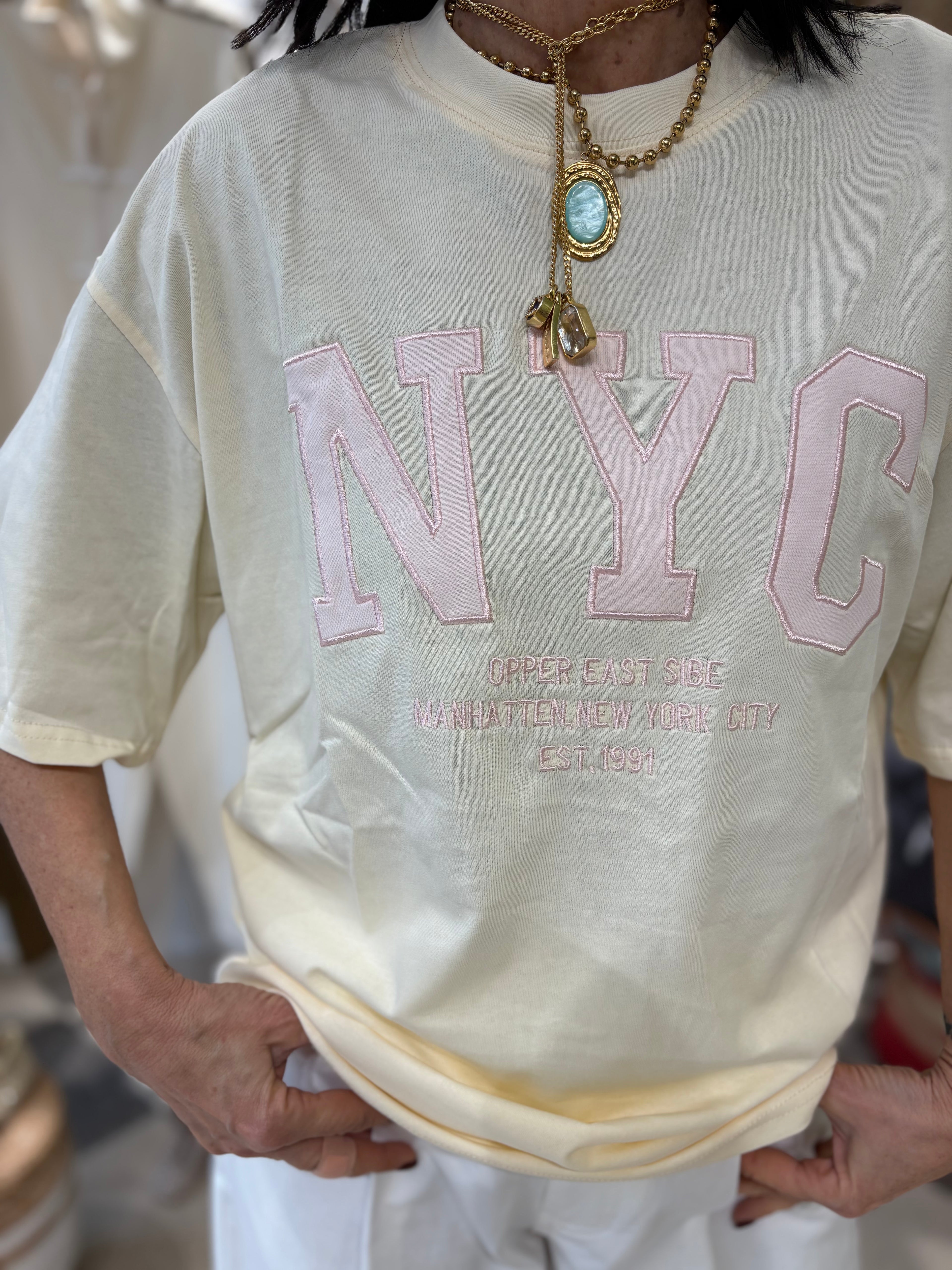 T-shirt NYC butter yellow